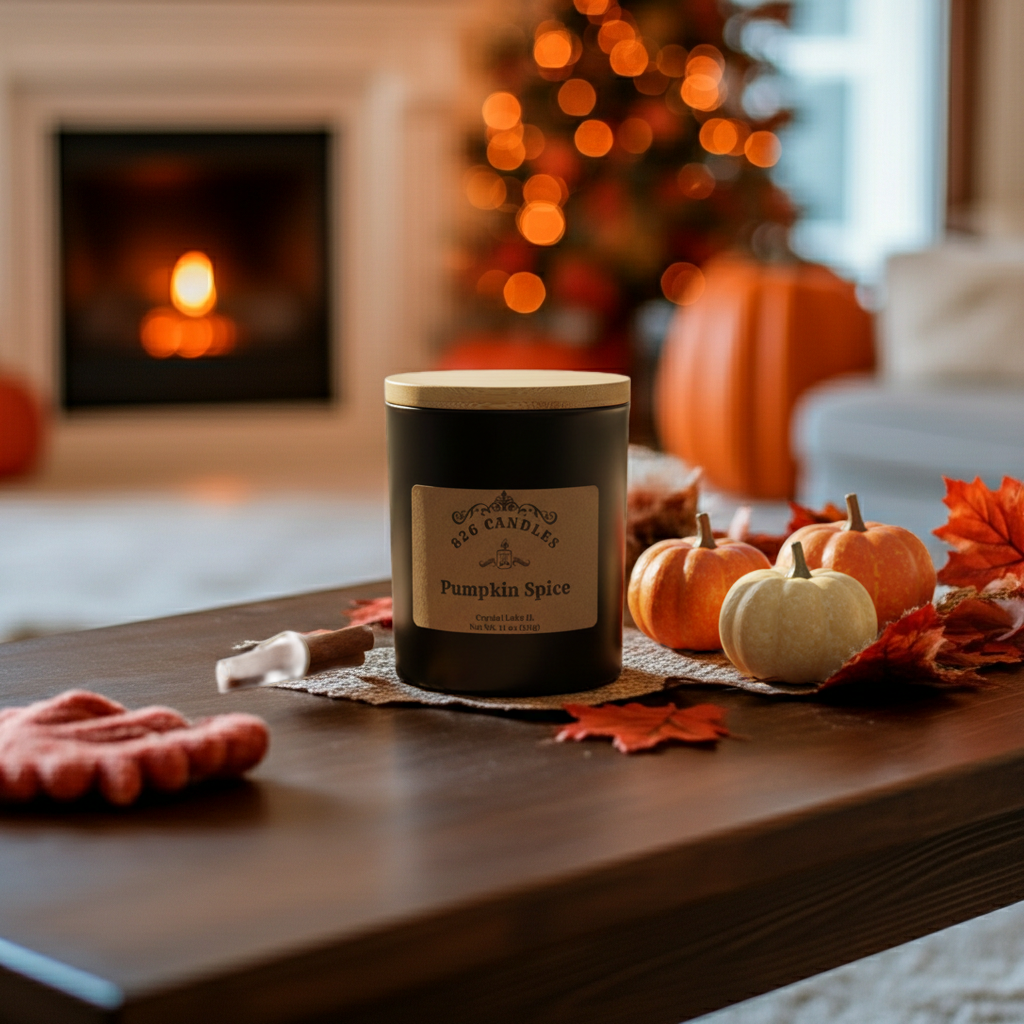 Pumpkin Spice scented, 11oz Candle, Fall decor, Thanksgiving decor.