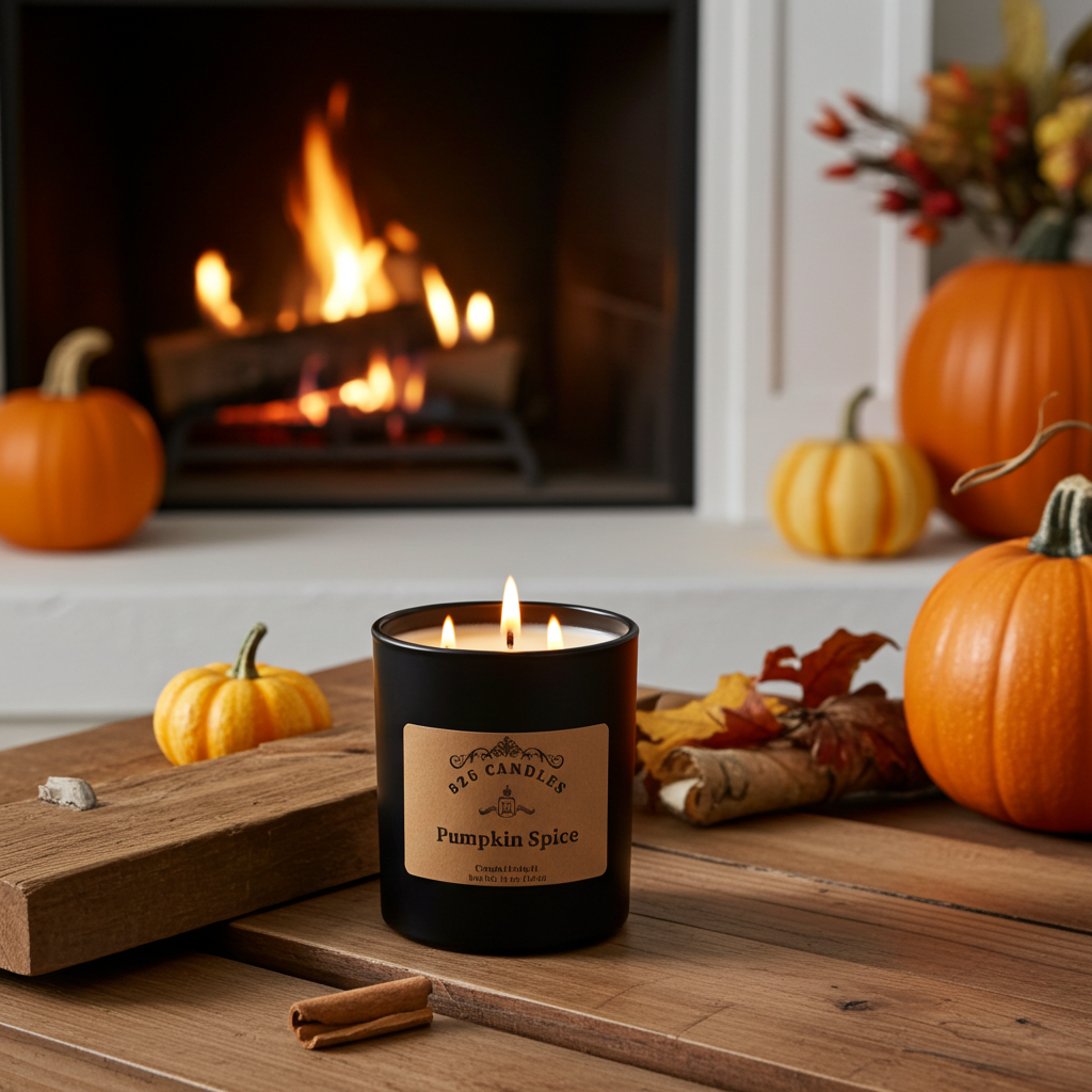 Pumpkin Spice scented, 11oz Candle, Fall decor, Thanksgiving decor.
