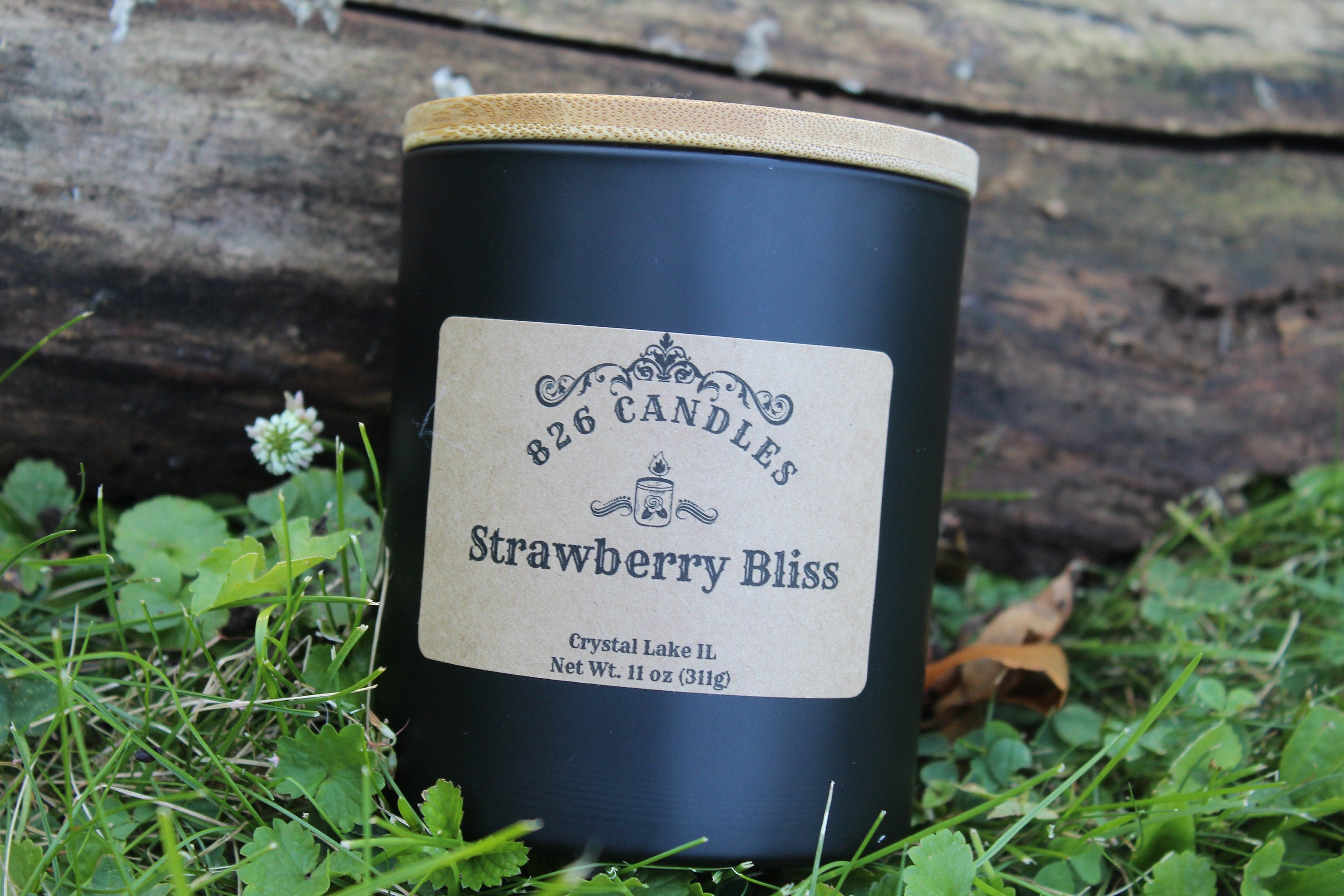 Strawberry Bliss Candle: 11oz Soy Wax Candle
