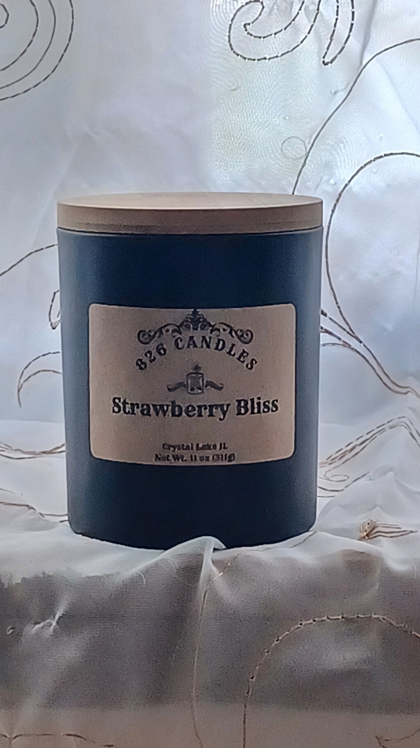 Strawberry Bliss Candle: 11oz Soy Wax Candle