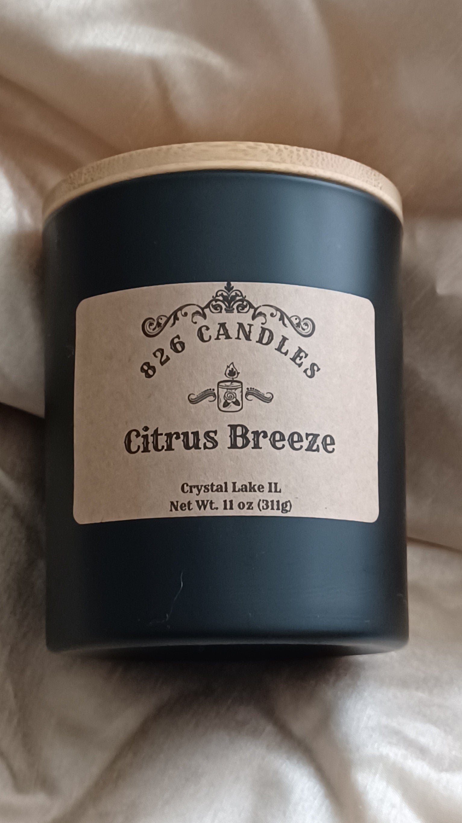 Citrus Breeze Candle: Lemongrass Verbena Scent - 11 oz