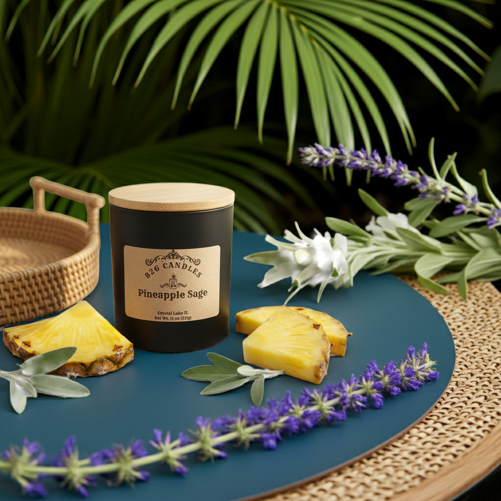 Pineapple Sage Candle - 11oz Tropical Scent