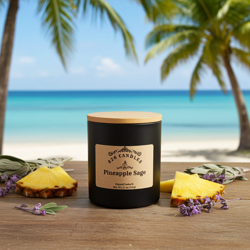 Pineapple Sage Candle - 11oz Tropical Scent