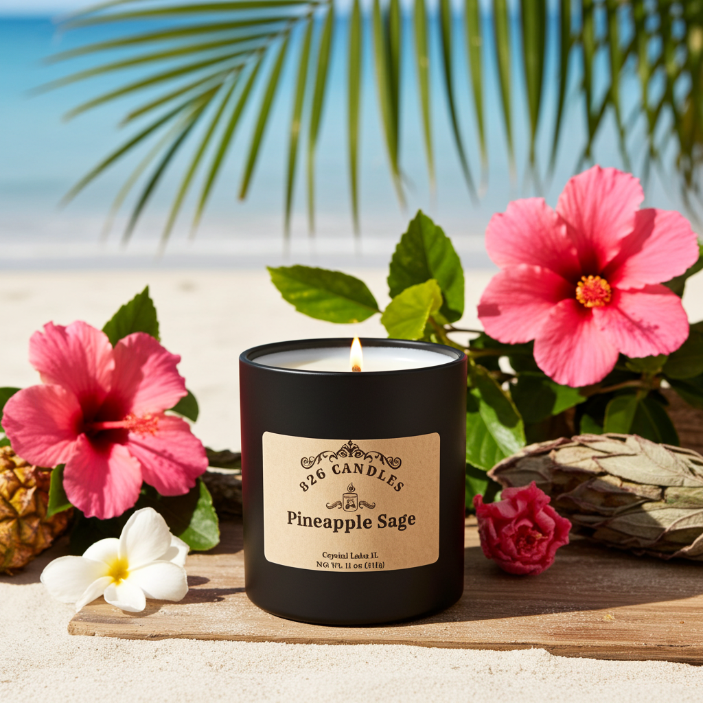 Pineapple Sage Candle - 11oz Tropical Scent