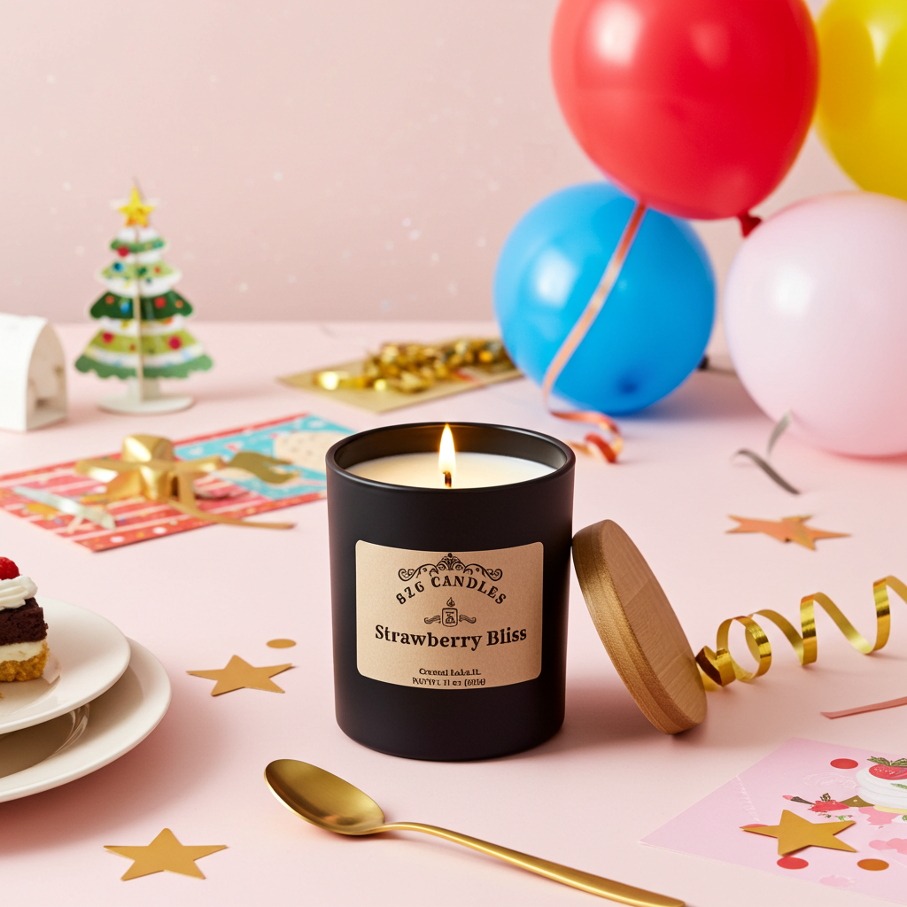 Strawberry Bliss Candle: 11oz Soy Wax Candle