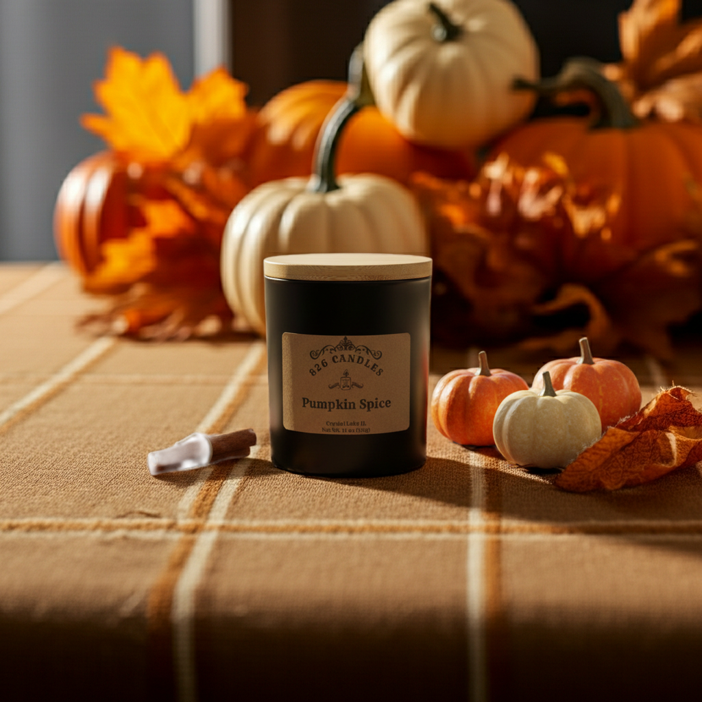 Pumpkin Spice scented, 11oz Candle, Fall decor, Thanksgiving decor.