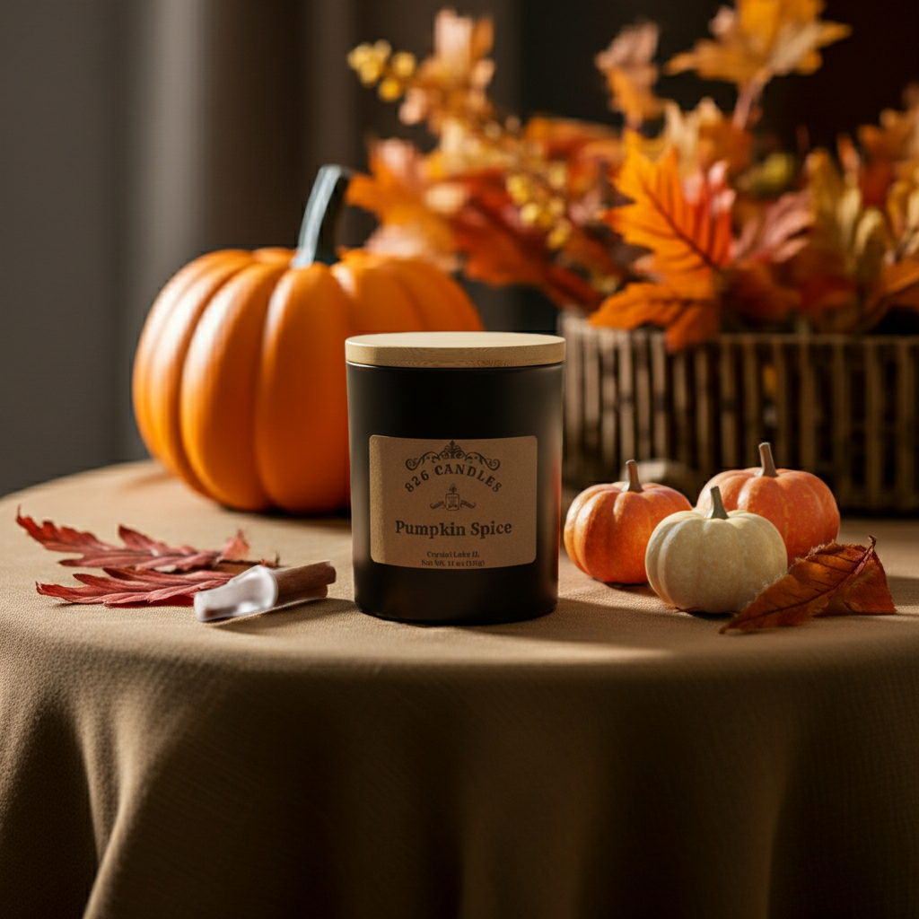 Pumpkin Spice scented, 11oz Candle, Fall decor, Thanksgiving decor.
