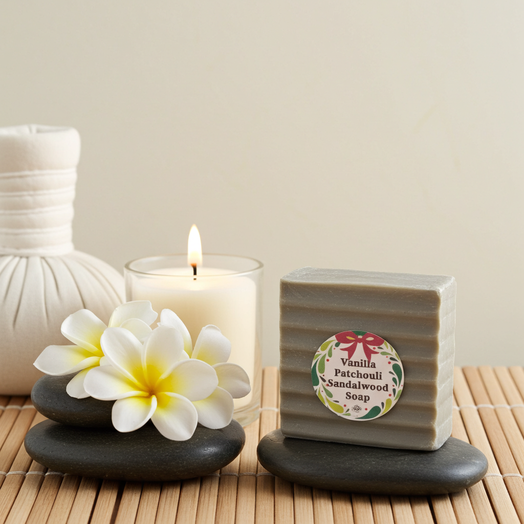 Handmade Christmas Soap – Vanilla • Patchouli • Sandalwood