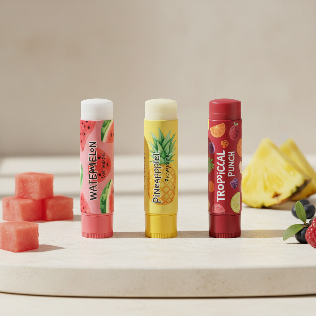 🍉 Watermelon Lip Balm 🍍 Pineapple Lip Balm 🍹 Tropical Punch Lip Balm