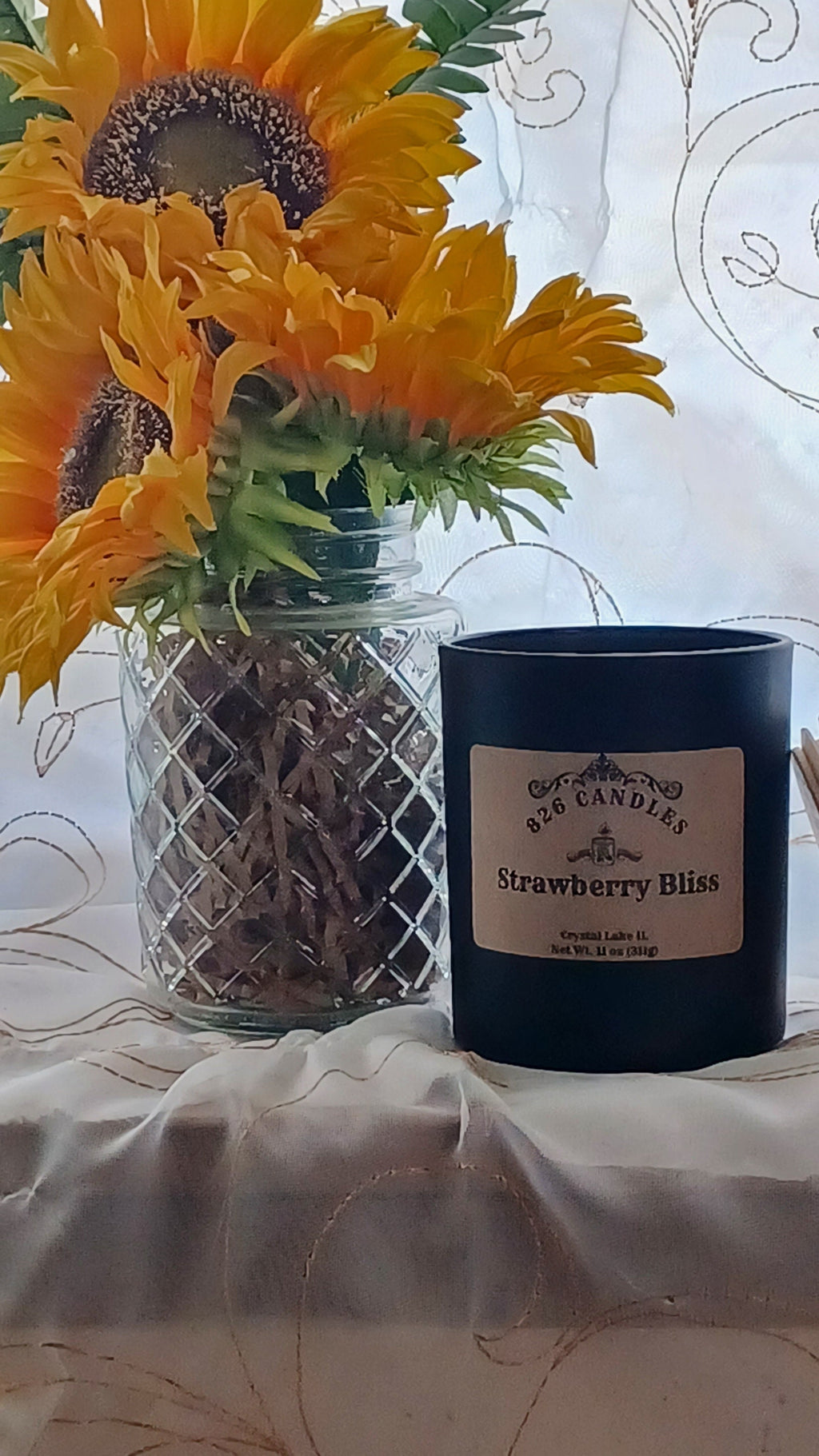 Strawberry Bliss Candle: 11oz Soy Wax Candle