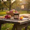 Autumn Orchard Apple Harvest Candle in Rustic Orchard Setting