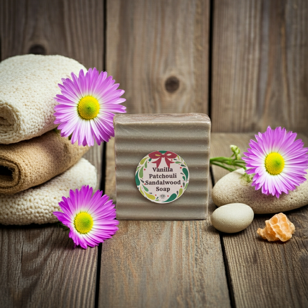 Handmade Christmas Soap – Vanilla • Patchouli • Sandalwood