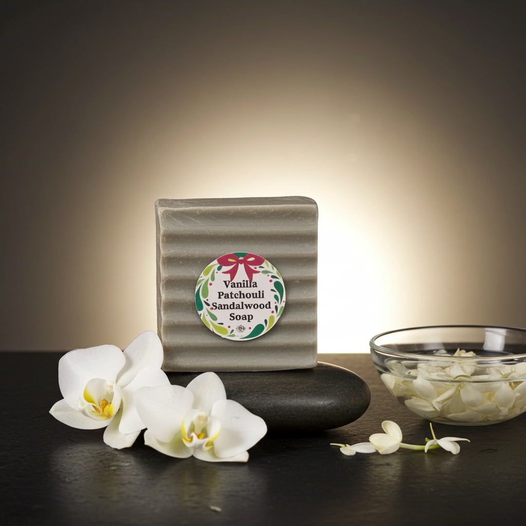 Handmade Christmas Soap – Vanilla • Patchouli • Sandalwood