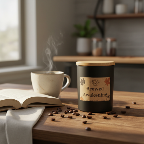 Brewed Awakening Coffee Candle in Cozy Morning Setting