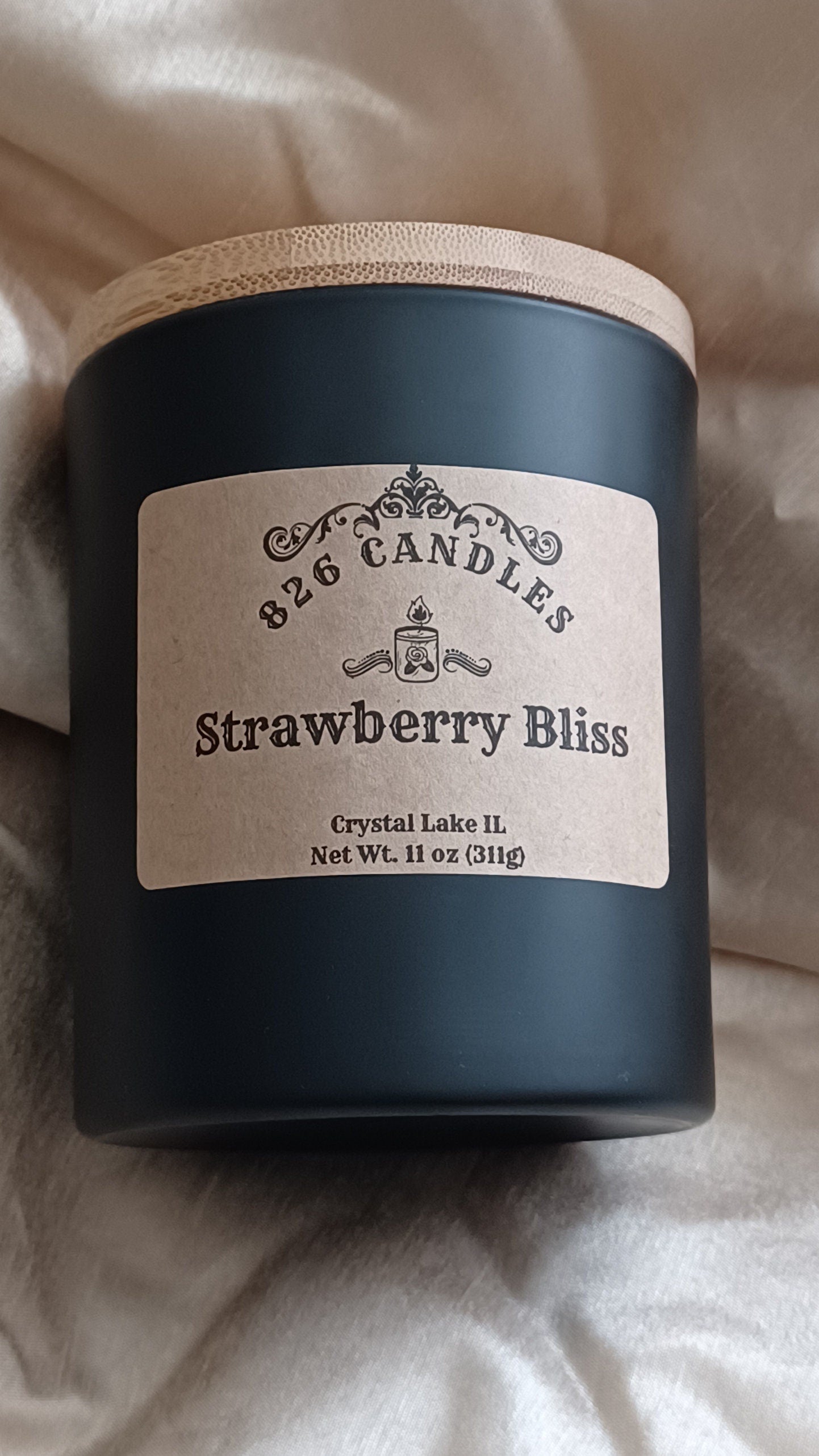 Strawberry Bliss Candle: 11oz Soy Wax Candle