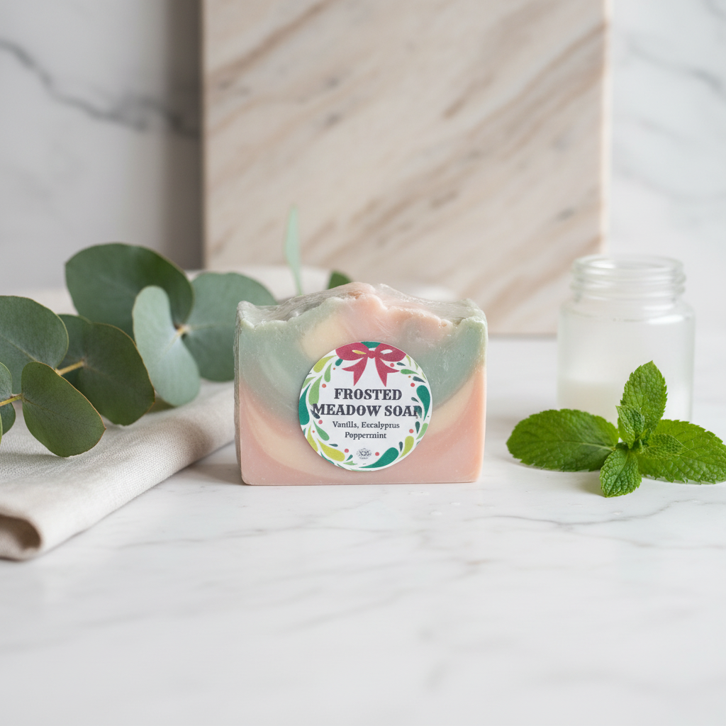 Frosted Meadow Soap – Vanilla • Eucalyptus • Peppermint scented soap