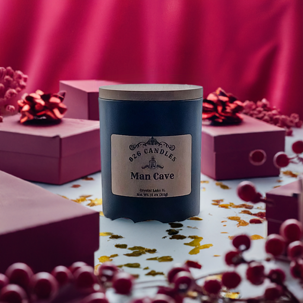 11 oz 'Man Cave' scented candle - a masculine fragrance, perfect as a gift for him.