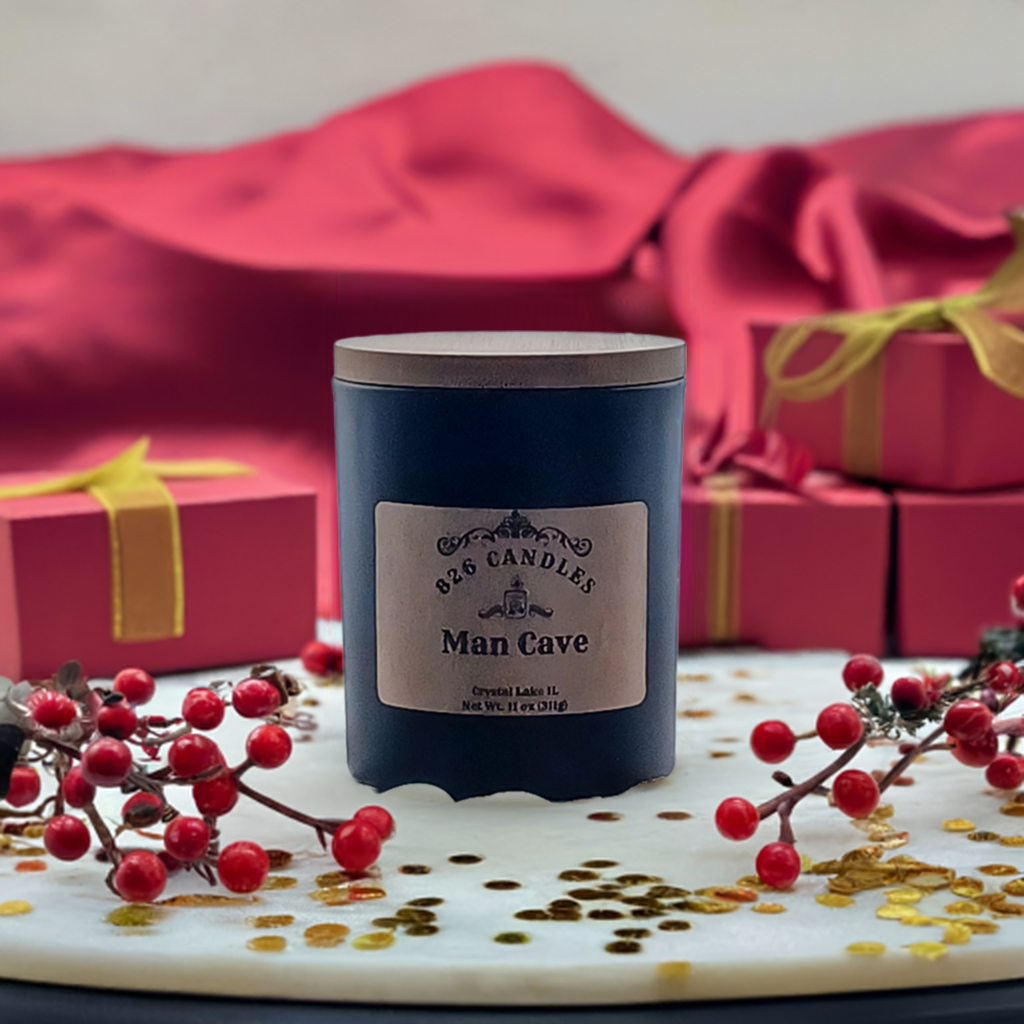 11 oz 'Man Cave' scented candle - a masculine fragrance, perfect as a gift for him.