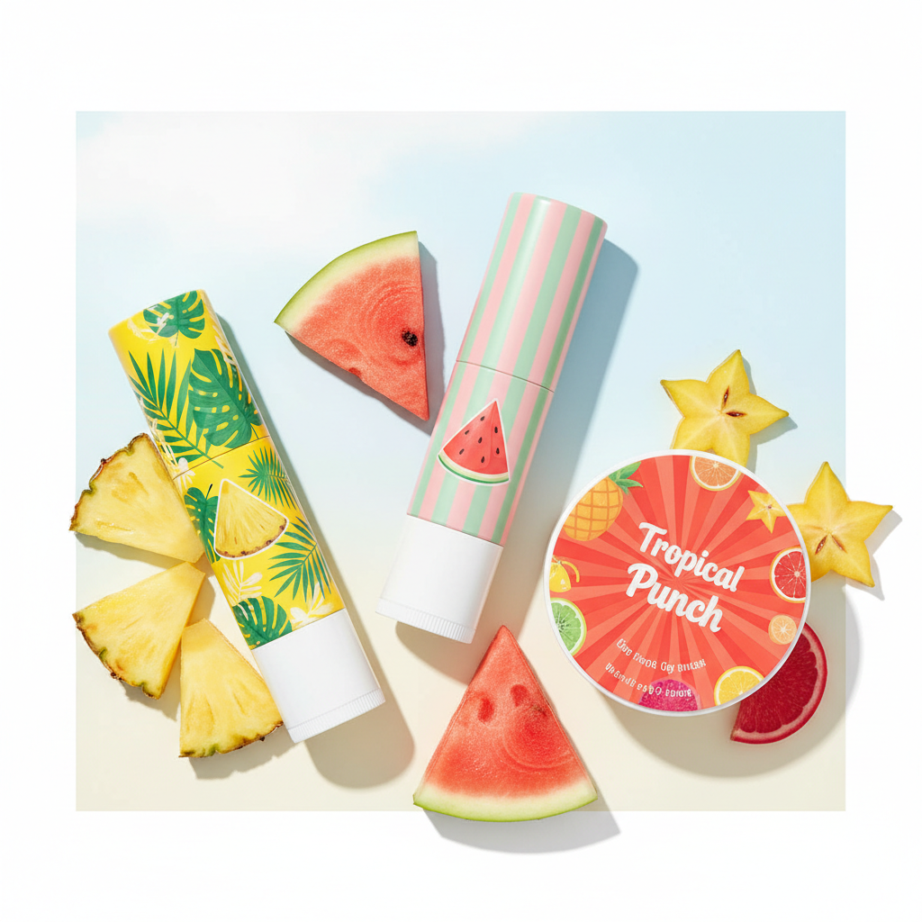 🍉 Watermelon Lip Balm 🍍 Pineapple Lip Balm 🍹 Tropical Punch Lip Balm