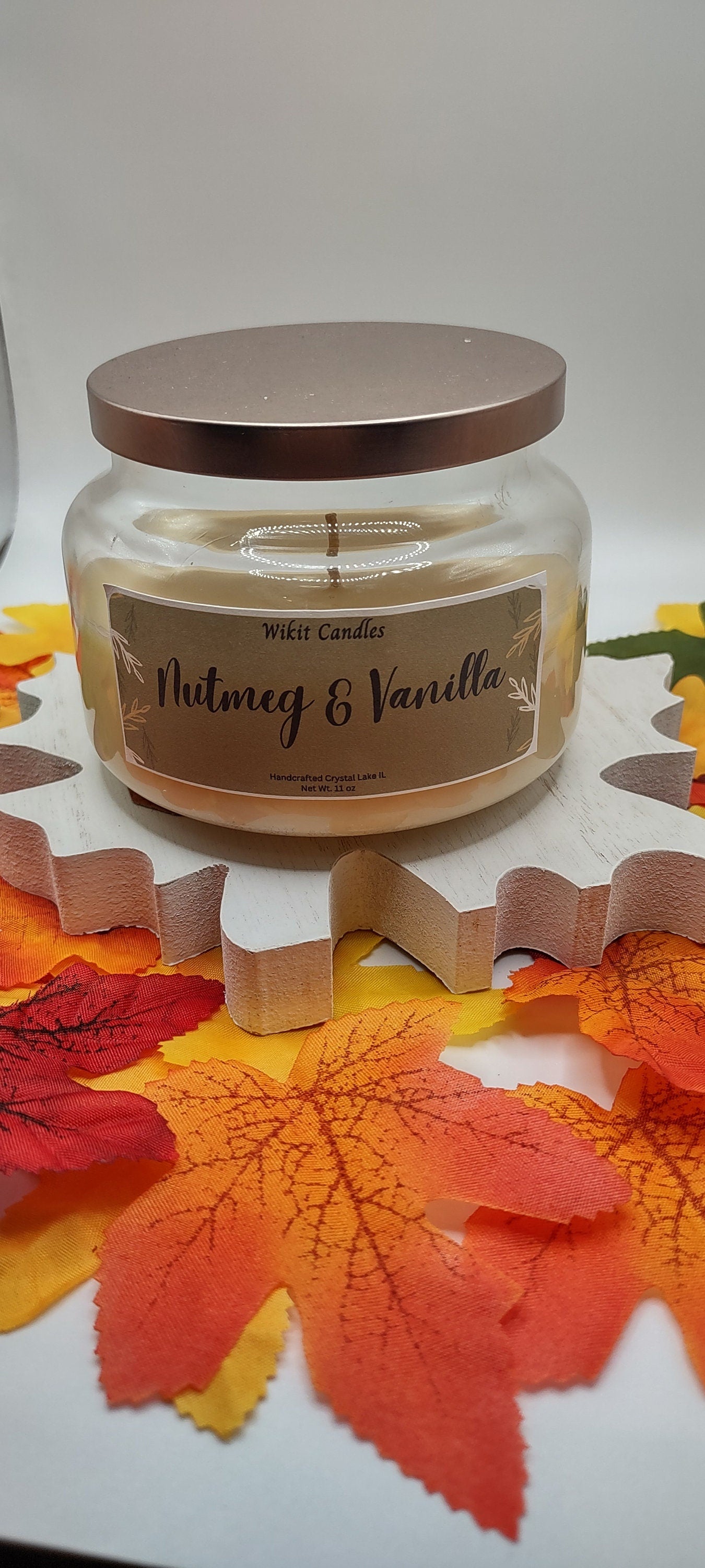 Nutmeg & Vanilla 11oz candle gifts for housewarming gifts for fall ,fall decor