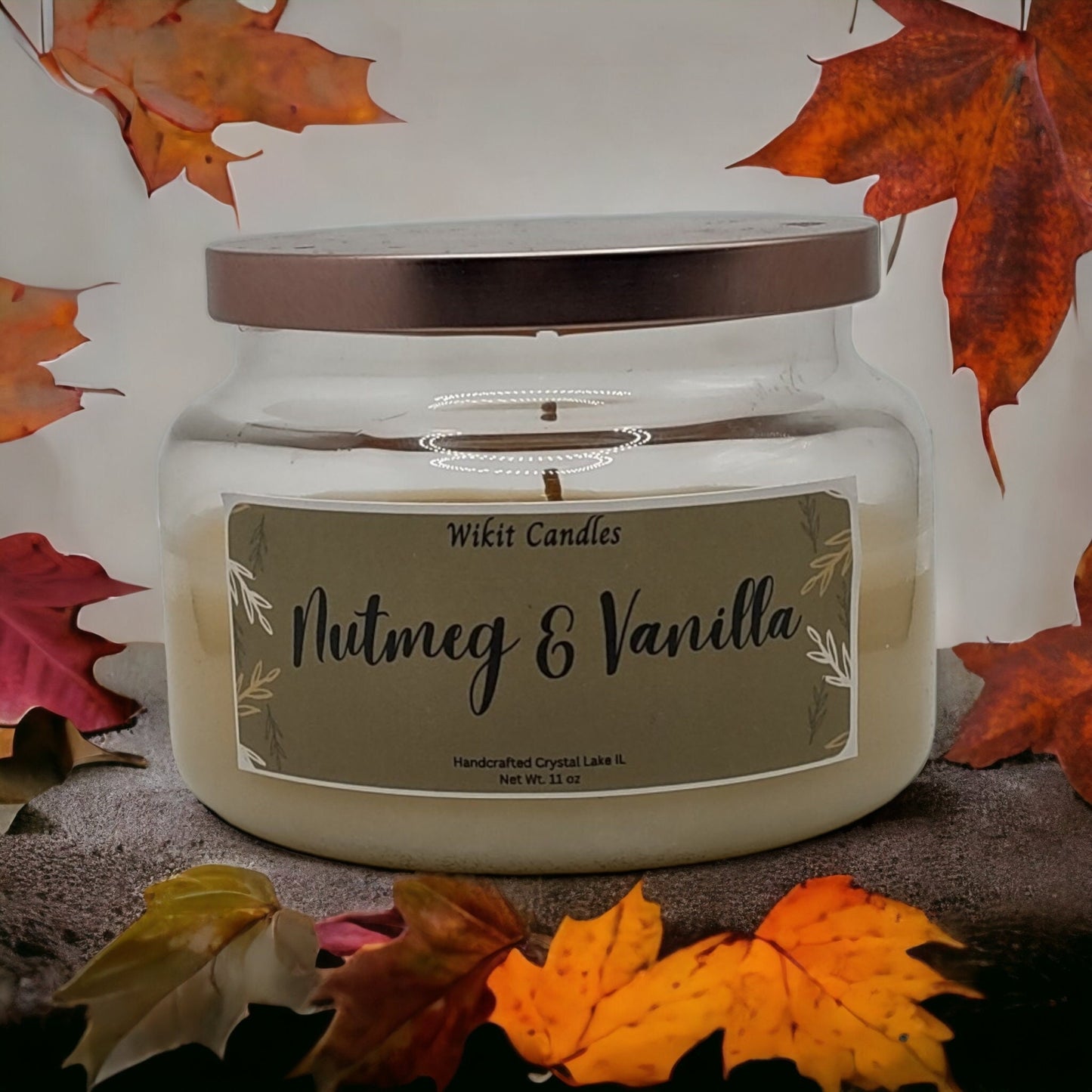 Nutmeg & Vanilla 11oz candle gifts for housewarming gifts for fall ,fall decor