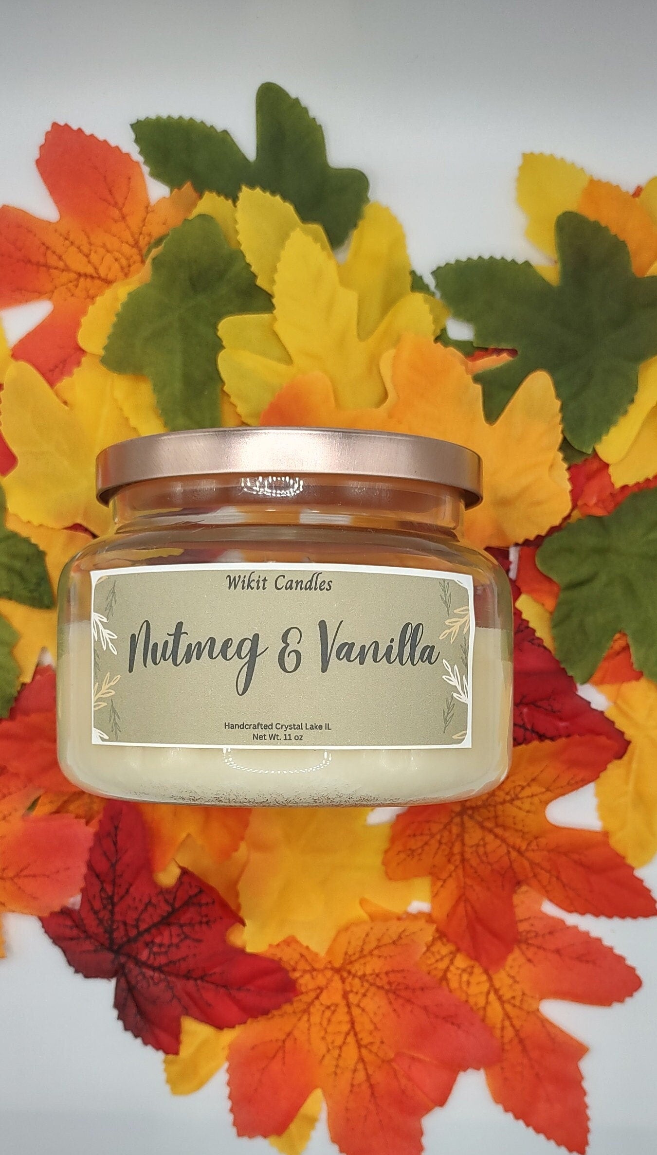 Nutmeg & Vanilla 11oz candle gifts for housewarming gifts for fall ,fall decor