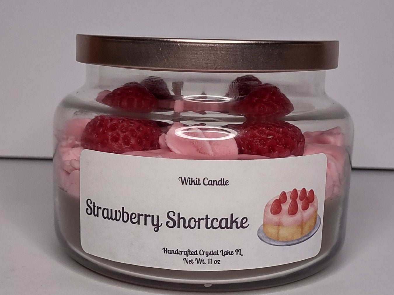 Dessert Candle Strawberry Shortcake 11 oz Candle gift for her home decor best friend gift