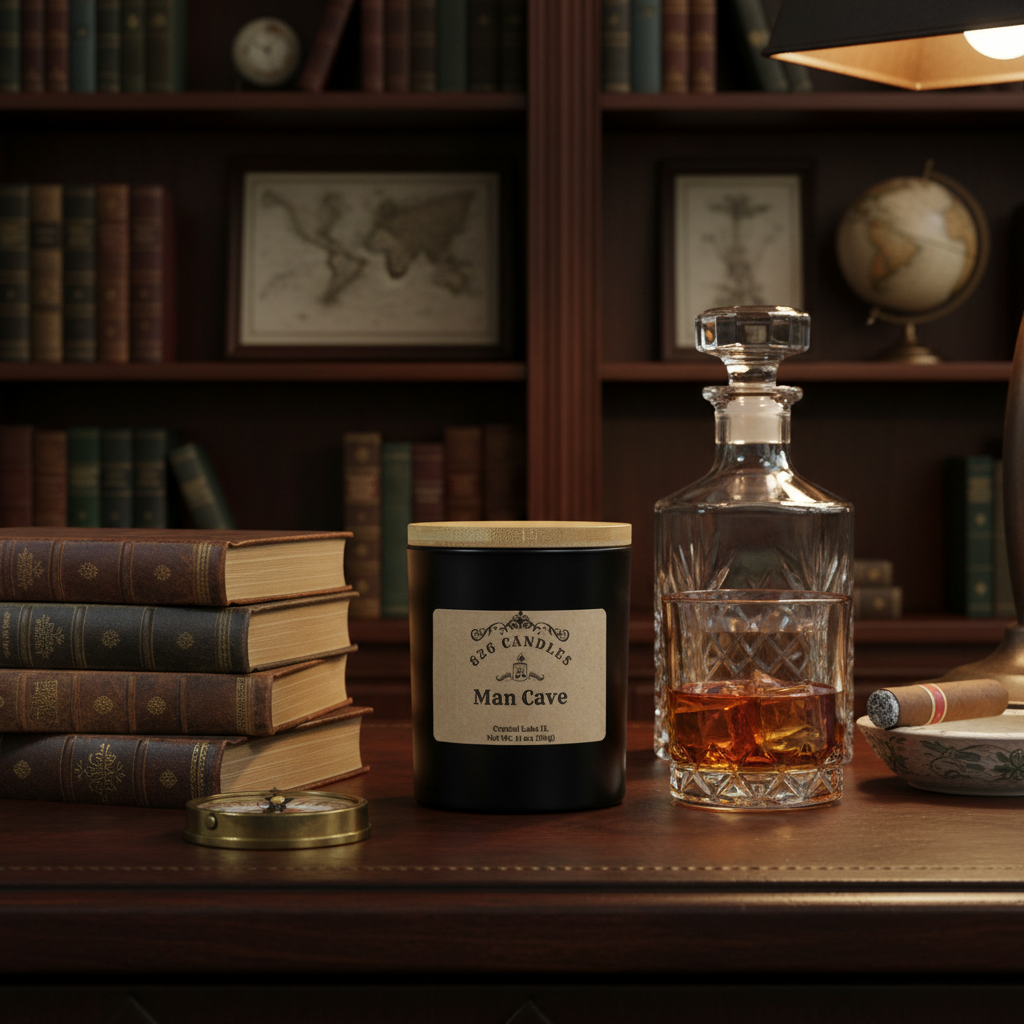 Man Cave Scented Candle - Amber, Bergamot, Myrrh - 11 OZ