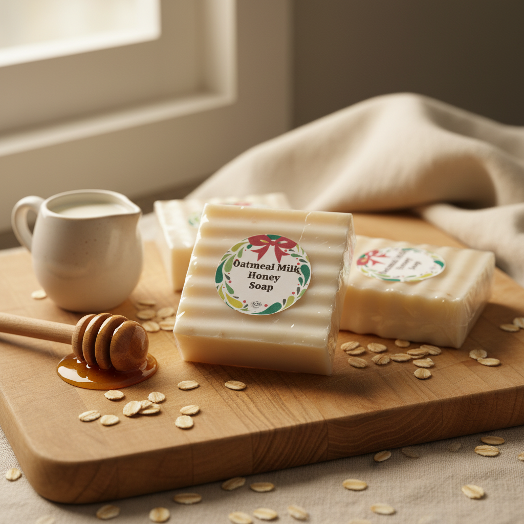 Oatmeal Milk & Honey Soap in Warm Cozy Setting