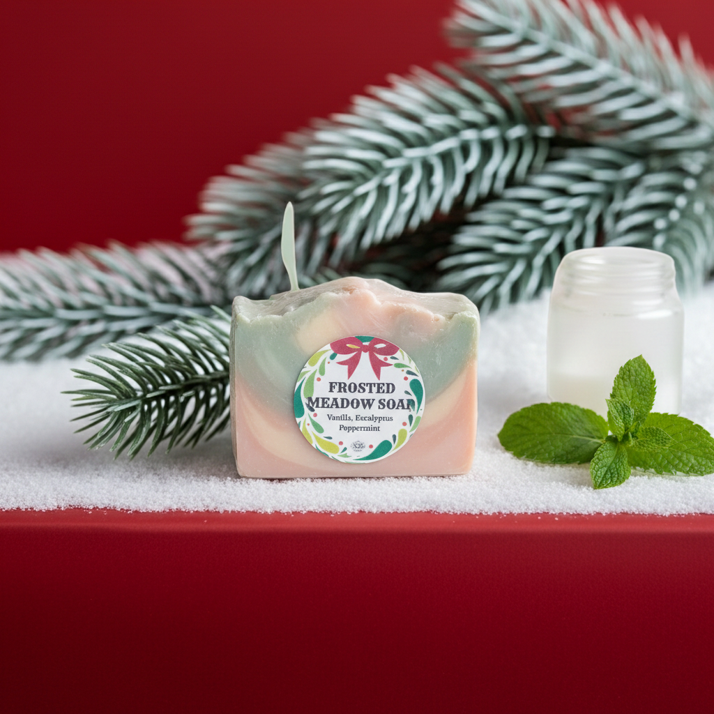 Frosted Meadow Soap - Vanilla Eucalyptus Peppermint