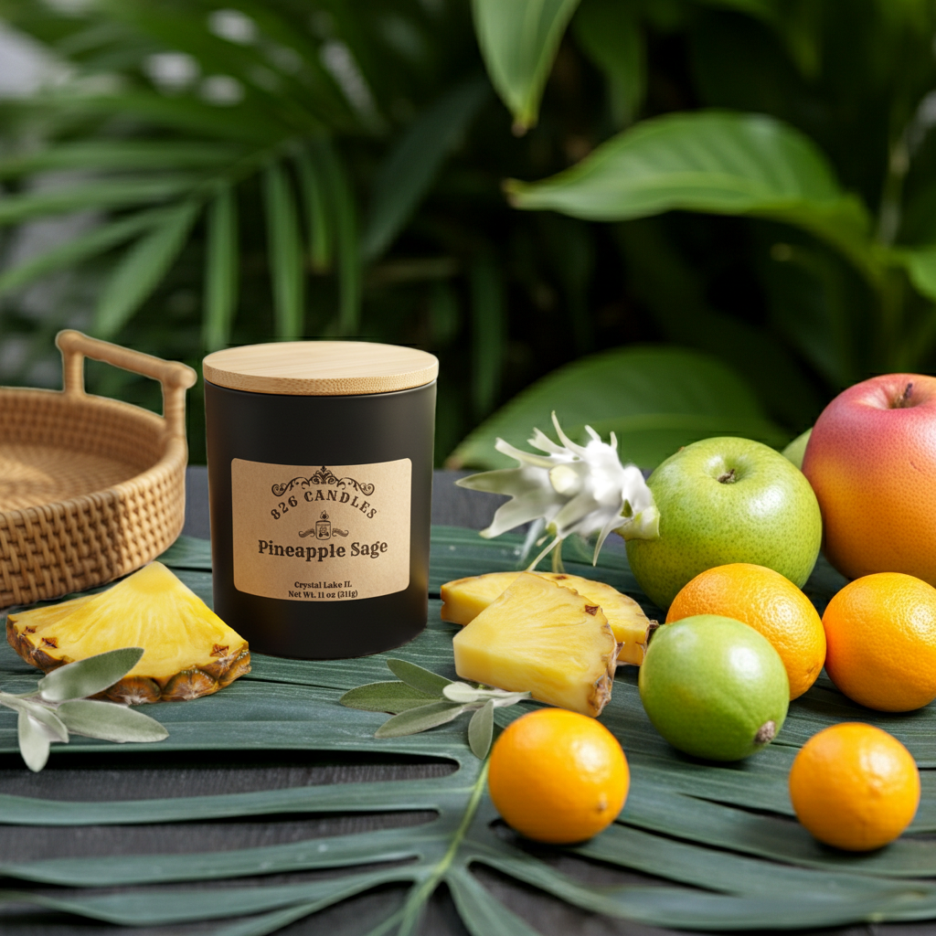 Pineapple Sage Candle - 11oz Tropical Scent
