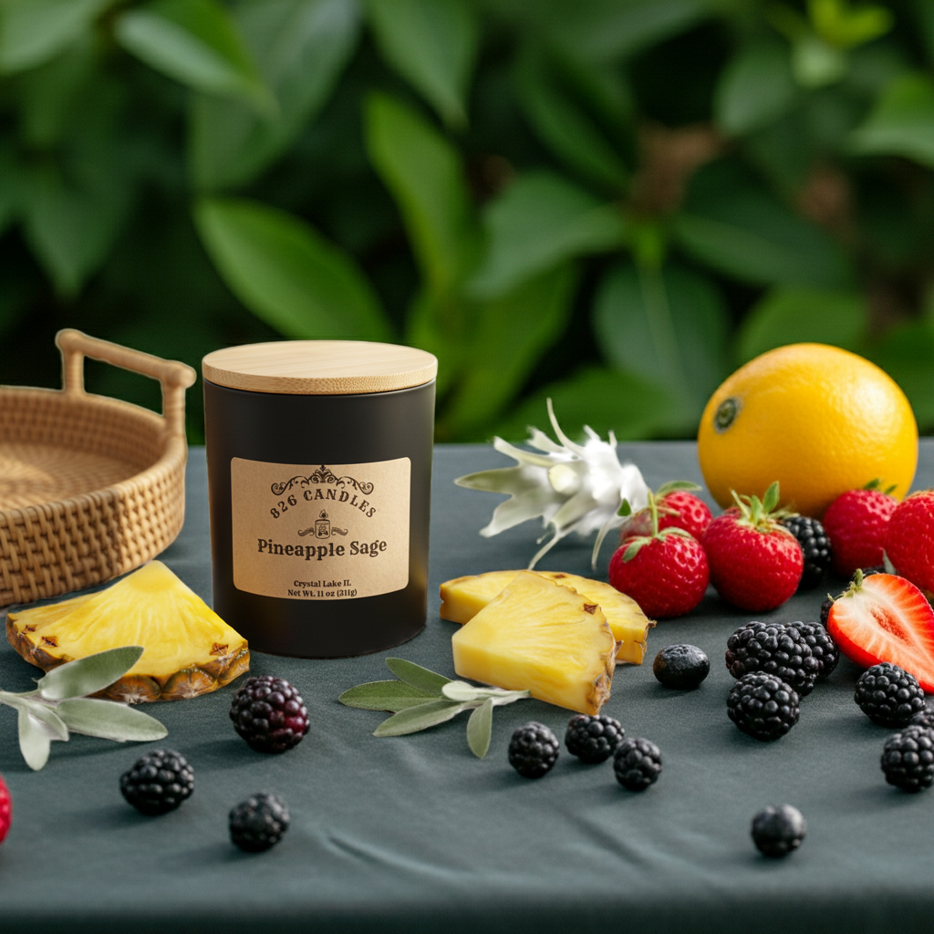 Pineapple Sage Candle - 11oz Tropical Scent