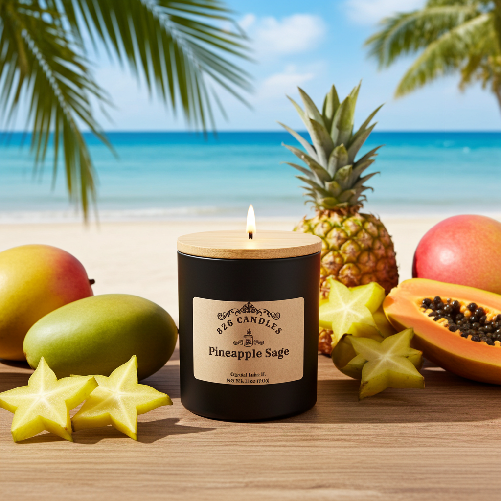 Pineapple Sage Candle - 11oz Tropical Scent