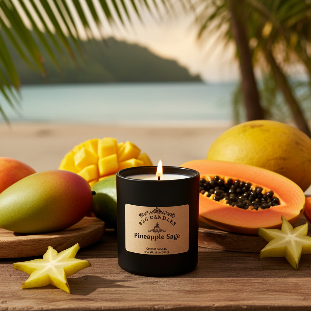 Pineapple Sage Candle - 11oz Tropical Scent